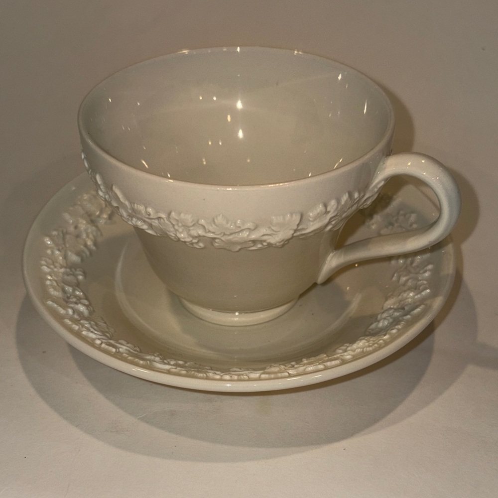 Wedgwood Queens Ware teacup and saucer. (2 piece set)